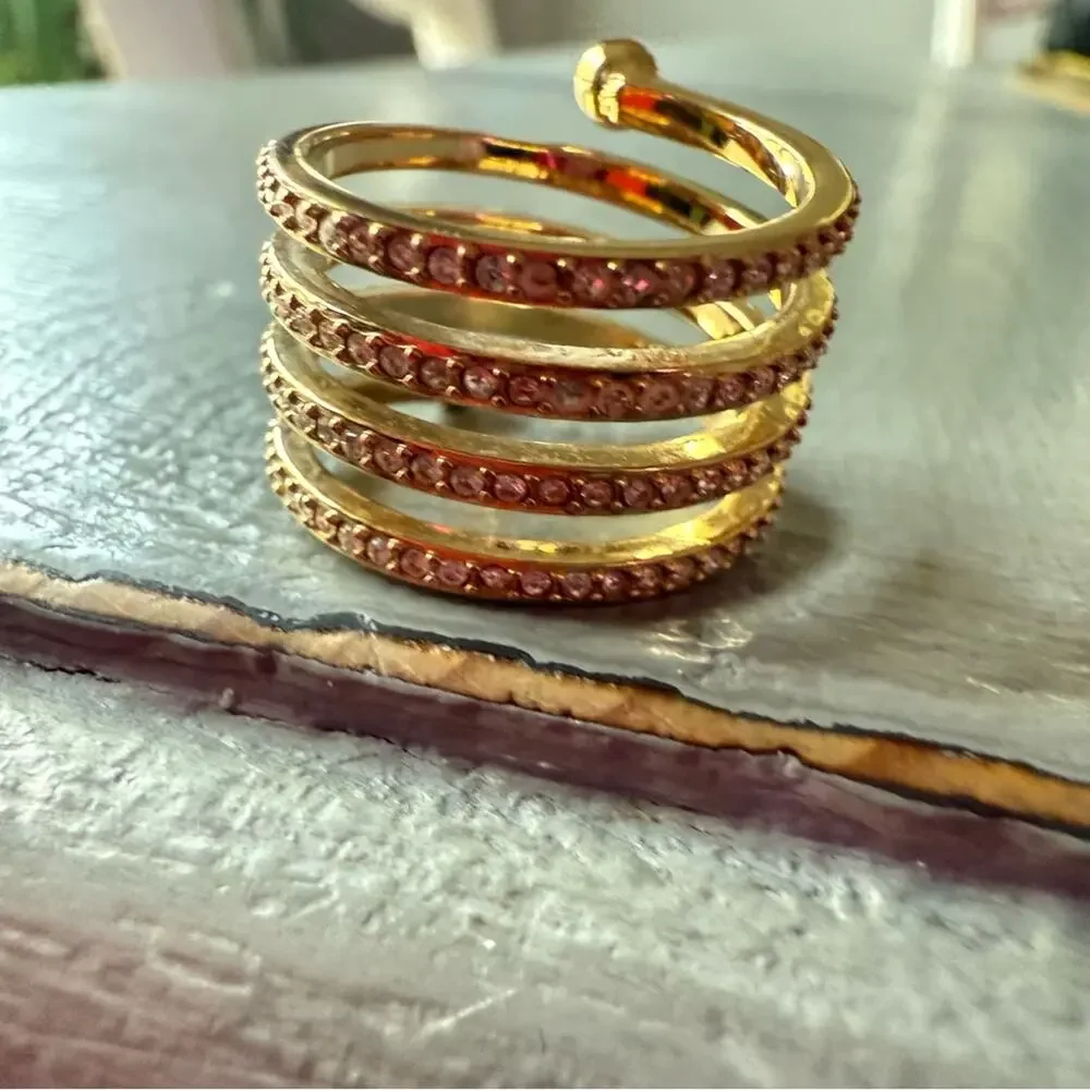 Michael Kors Gold Tone Wrap Ring Size 7